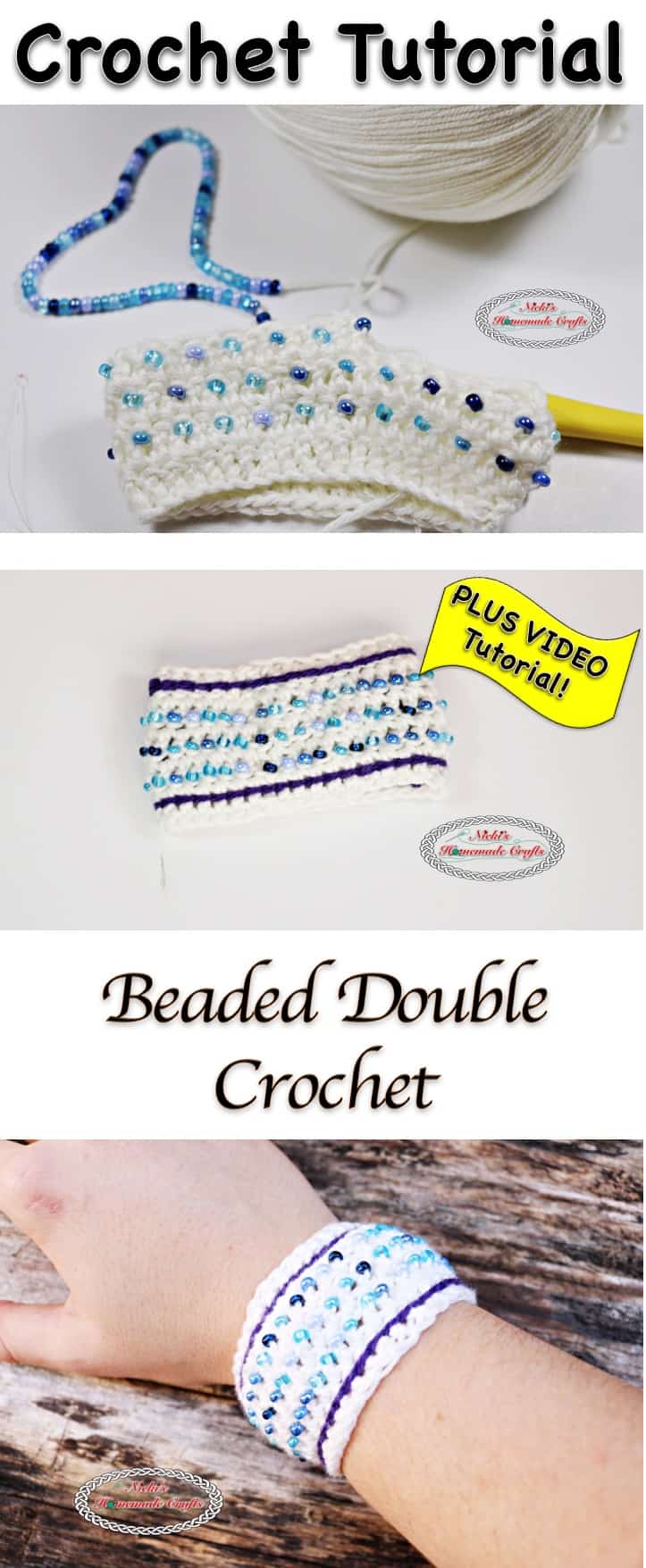 Beaded Boho Cuff Bracelet Pattern • Oombawka Design Crochet