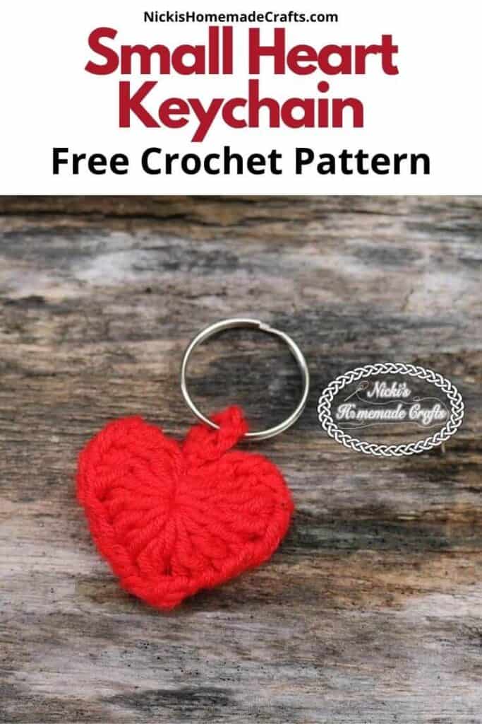 3D Crochet Heart Bag Charm / Keychain 