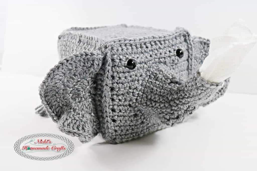 Elephant Tissue Box Cover- Free Crochet Pattern - Nicki's Homemade Crafts