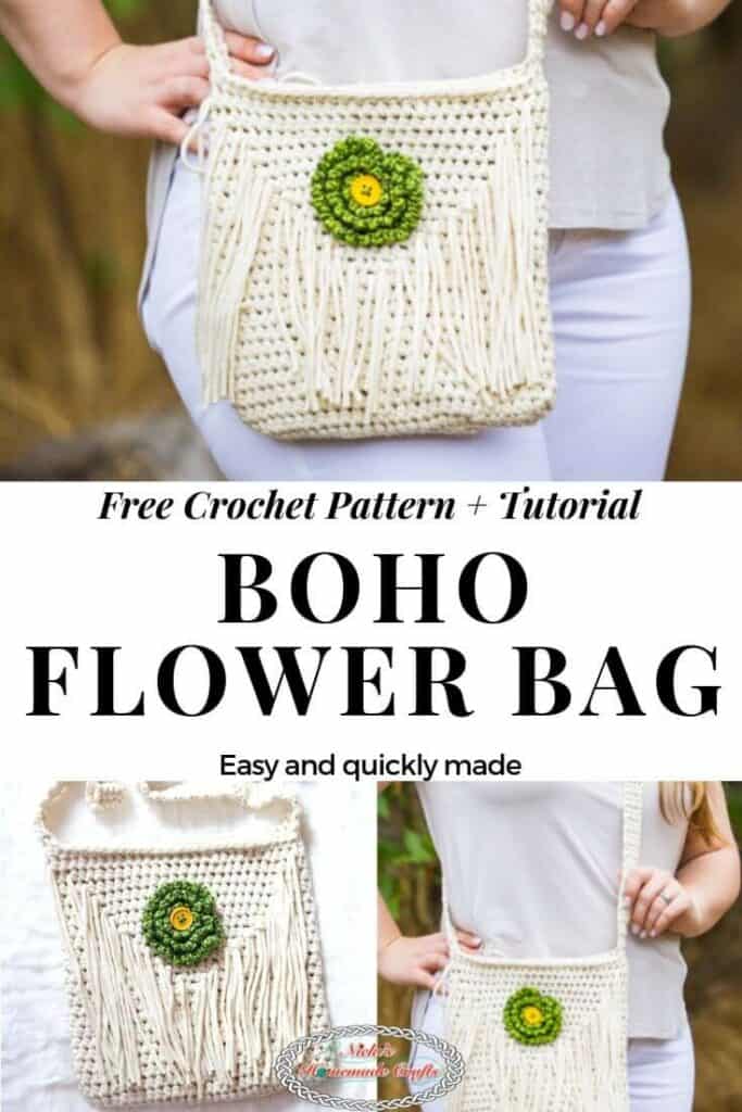 Boho Flower Bag Free crochet pattern