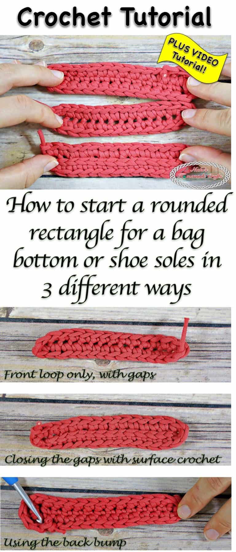 How to crochet bag bottom in 3 different ways Free Crochet Tutorial