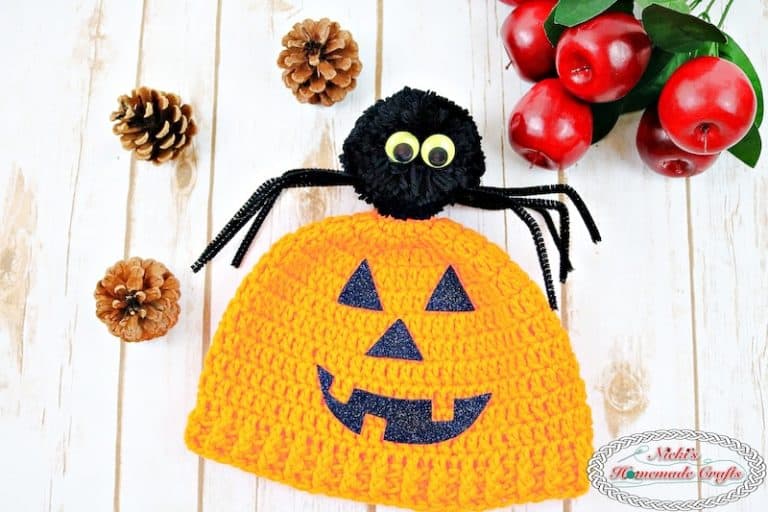 JackOLantern Beanie Free Crochet Pattern Nicki's Homemade Crafts