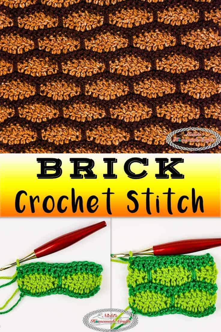 Easy Brick Crochet Stitch Free Tutorial Nicki's Homemade Crafts