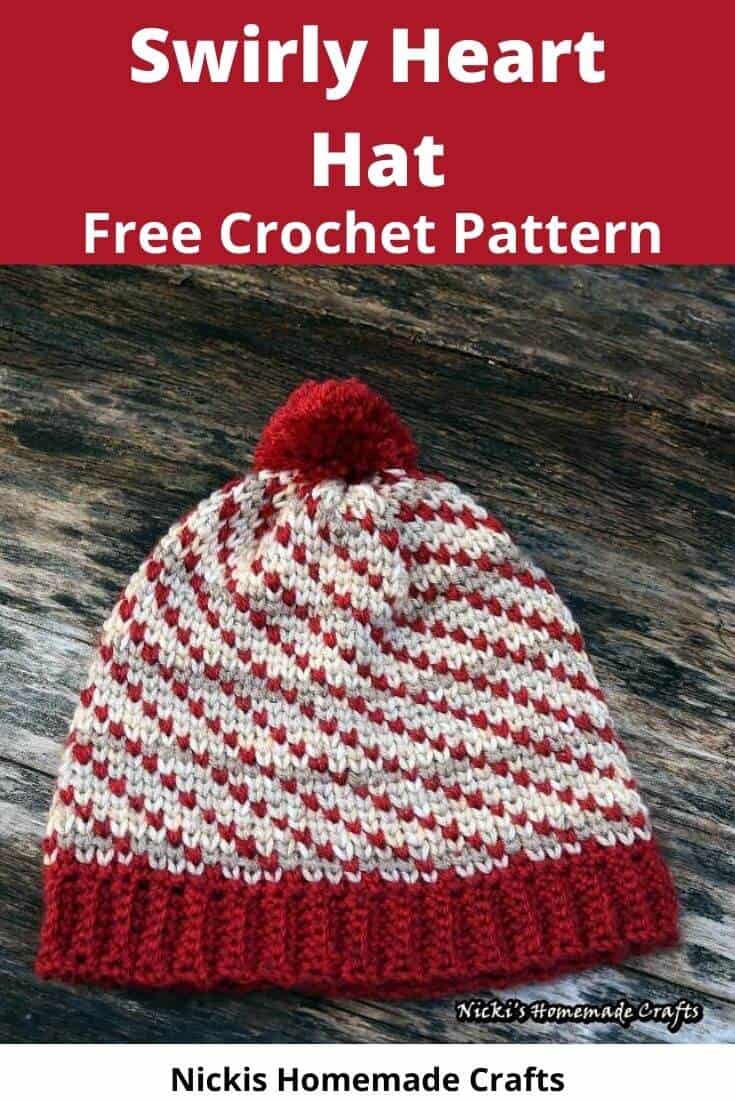 Beautiful Swirly Crochet Heart Hat Free Pattern Nicki's Homemade Crafts