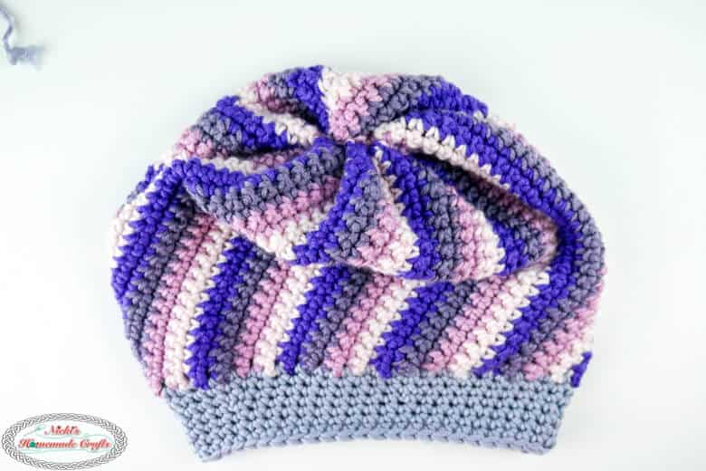 Easy Crochet Hat for Girls, Crystal Waves Crochet Stitch Slouchy Hat 