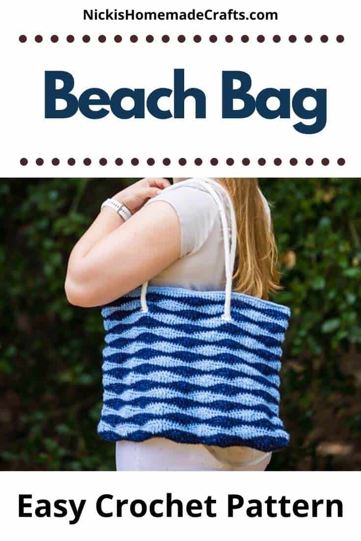 Crochet Beach Bag with Long Wave Stitch - Nicki's Homemade Crafts