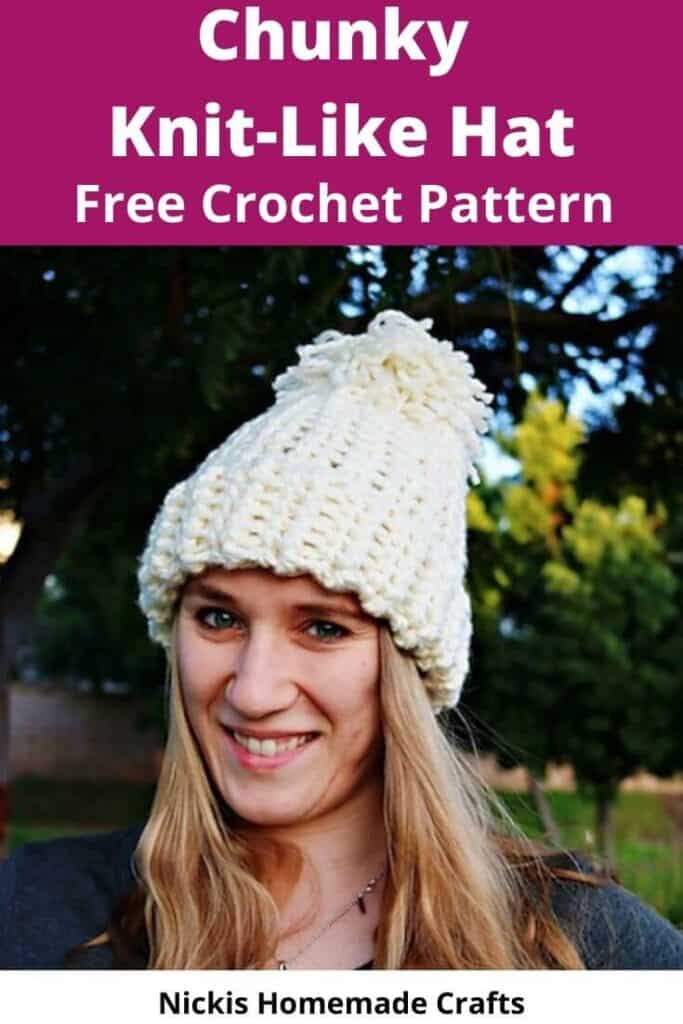 Free Easy Crochet Chunky Knit Hat Pattern Nicki's Homemade Crafts