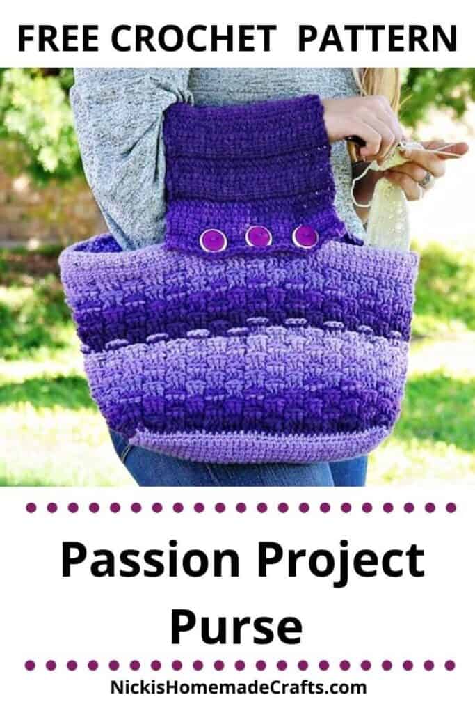 Large Walk Around Knitting Project Bag, Crochet Project Bag