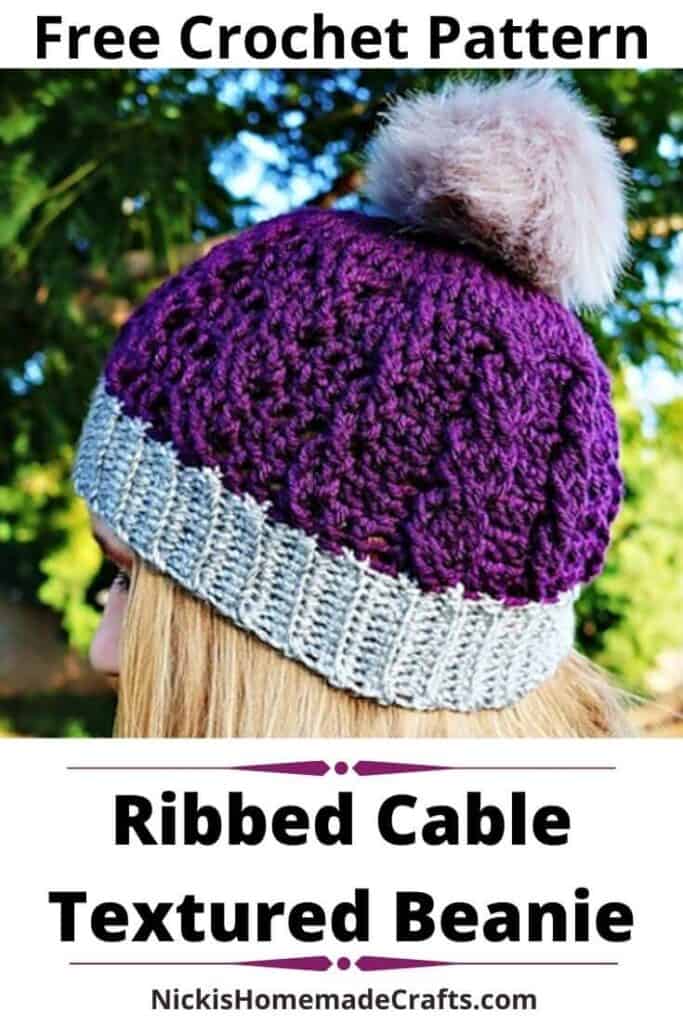 Crochet Pattern Cable Hat Crochet Cable Beanie Size 1 Months 