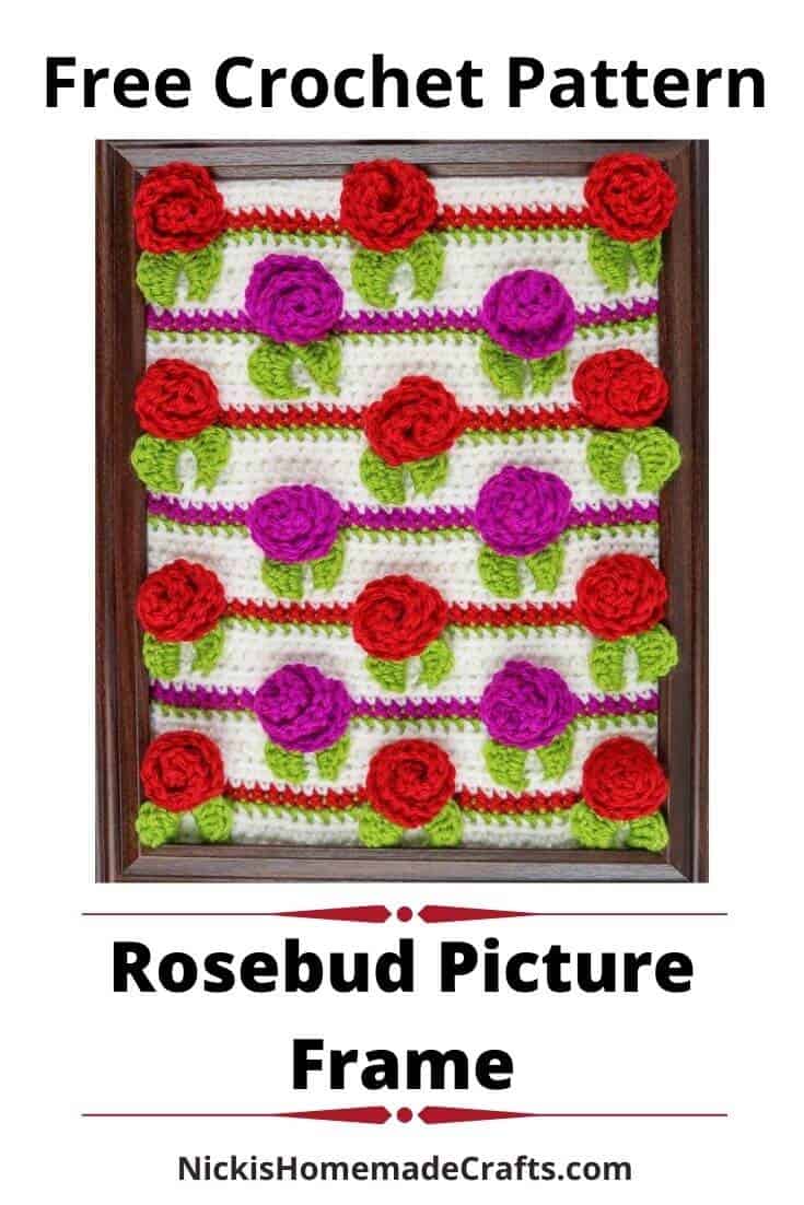 Rosebuds Crochet Picture Frame Free Crochet Pattern