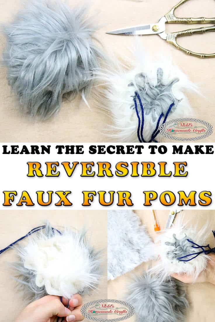 How to Make Amazing Fluffy Reversible Faux Fur Pom-Poms Easily