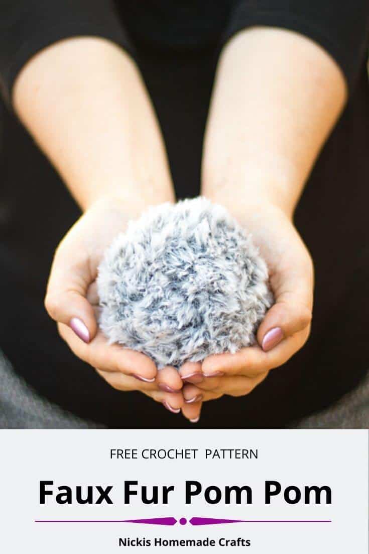 Faux Fur Pom Pom - Free Crochet Pattern - Ideal for Hats - Nicki's ...