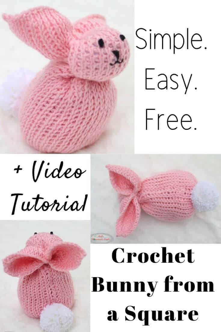 How to Crochet Bunny from a Square Easy and Free Pattern