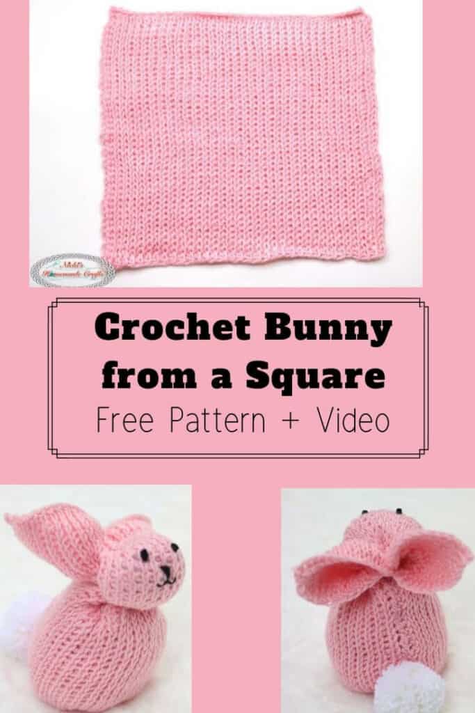 How to Crochet Bunny from a Square - Easy and Free Pattern