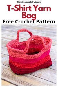 Yarn Bag Crochet Pattern with T-Shirt Yarn - Nicki's Homemade Crafts