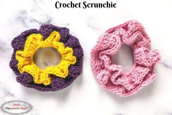 Scrap Sock Yarn Hair Scrunchie - Free Crochet Pattern