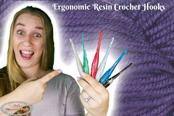 Ergonomic Resin and wood mix Crochet Hook resin crochet hook furls hooks  needles