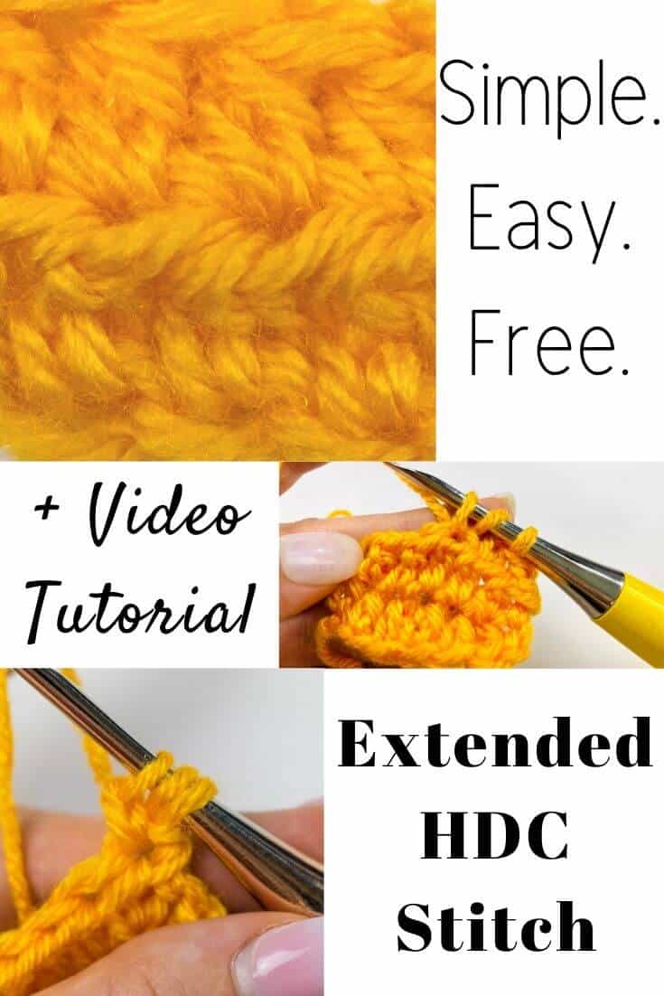 EXTENDED Half Double Crochet Stitch Easy Tutorial for EHDC Nicki's