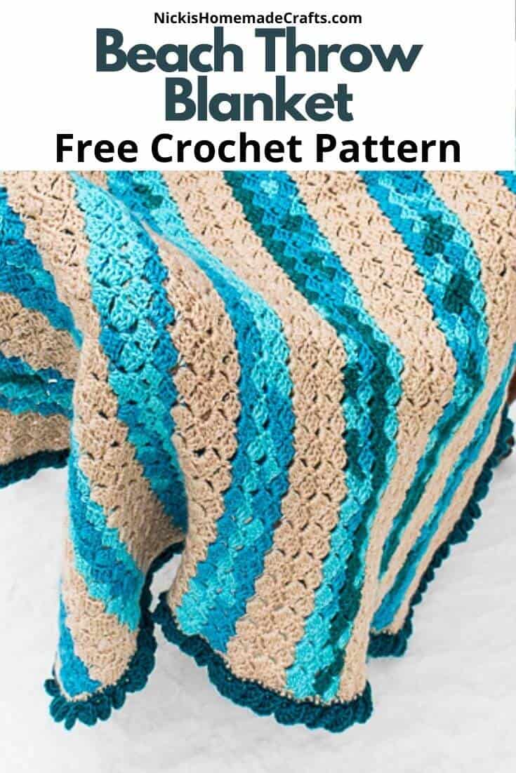 Easy Beach Crochet Blanket - Free Pattern - Nicki's Homemade Crafts