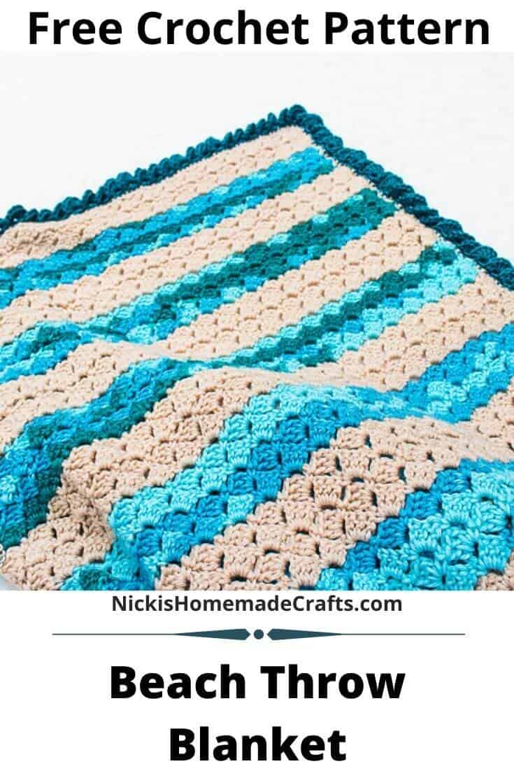 Easy Beach Crochet Blanket Free Pattern Nicki's Homemade Crafts