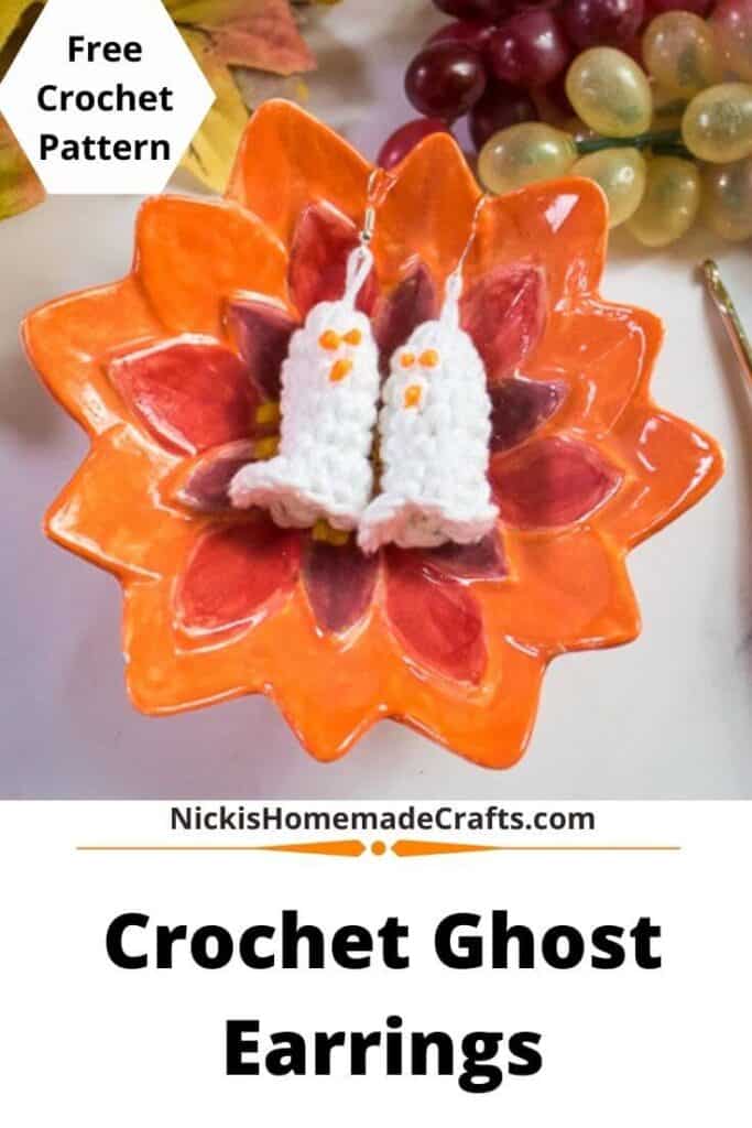 Cute Ghost Crochet Earrings Tutorials Free Pattern Nicki's Homemade