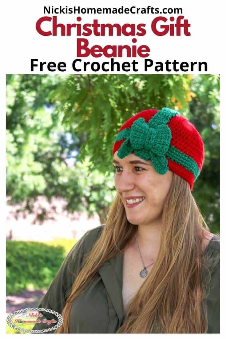 Christmas Gift Beanie Free Crochet Pattern for all Sizes