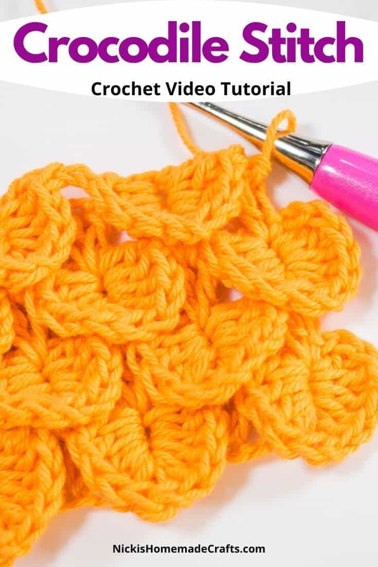 Crochet Crocodile Stitch - Easy Detailed Tutorial and Video - Nicki's ...