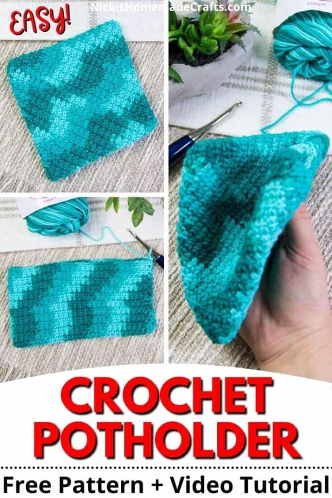 Crochet Double-thick Diagonal Potholder Free Crochet Pattern-Video   Crochet pot holders free pattern, Dishcloth crochet pattern, Crochet  potholder patterns