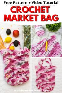 Easy Crochet Market Bag - Free Pattern with Filet Crochet and Linked ...