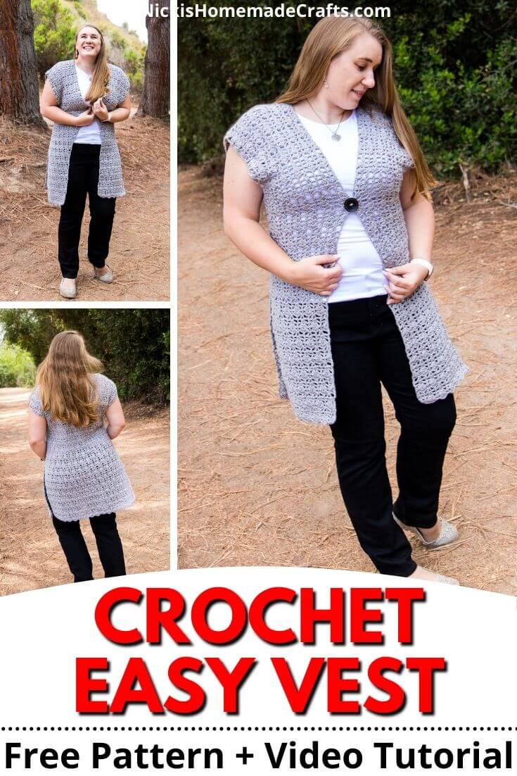 Easy Long Crochet Vest Pattern Free And Lacy With Shell Stitch Nickis Homemade Crafts 9993