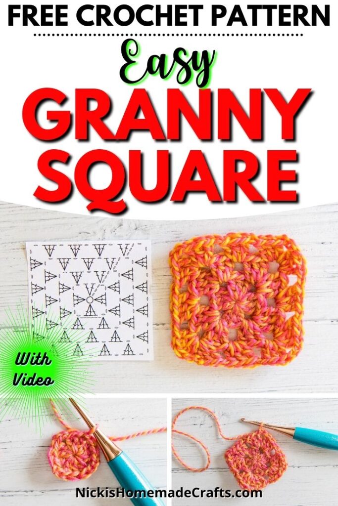 How to Crochet a Granny Square - Classic Tutorial - Nicki's Homemade Crafts