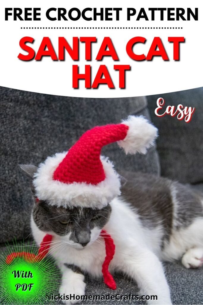 Santa Hat For Cat Crochet