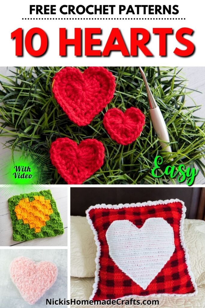 Women Knitted Shoulder Bag Crochet Heart Pattern Large Capacity
