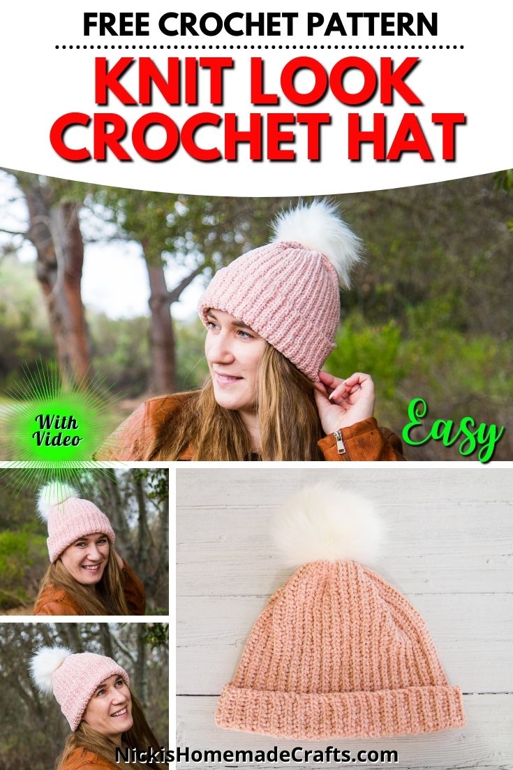 Knit Look Crochet Hat Pattern Free - Nicki's Homemade Crafts