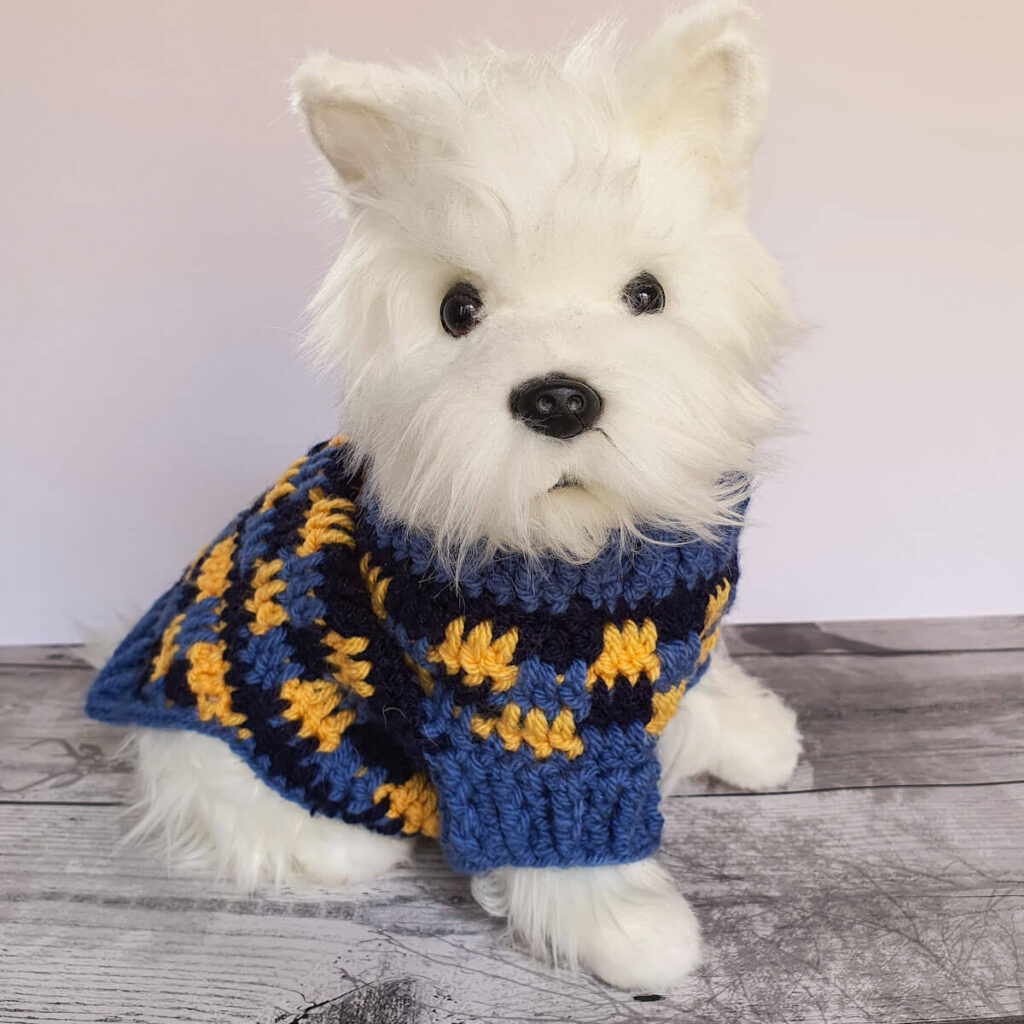 Crochet dog sweater hot sale for small dog