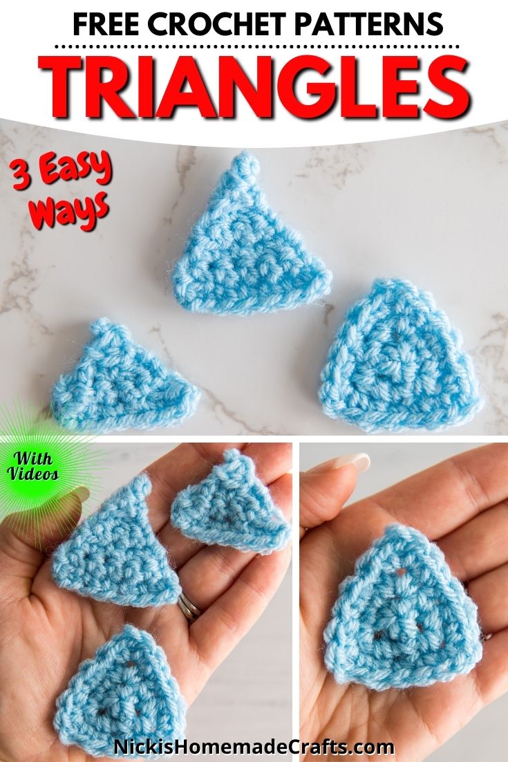 How to Crochet a Triangle 3 Ways Equilateral and Isosceles Triangle