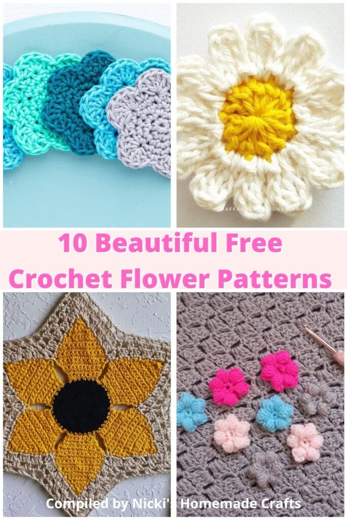 10 Beautiful Free Crochet Flower Patterns Nicki's Homemade Crafts