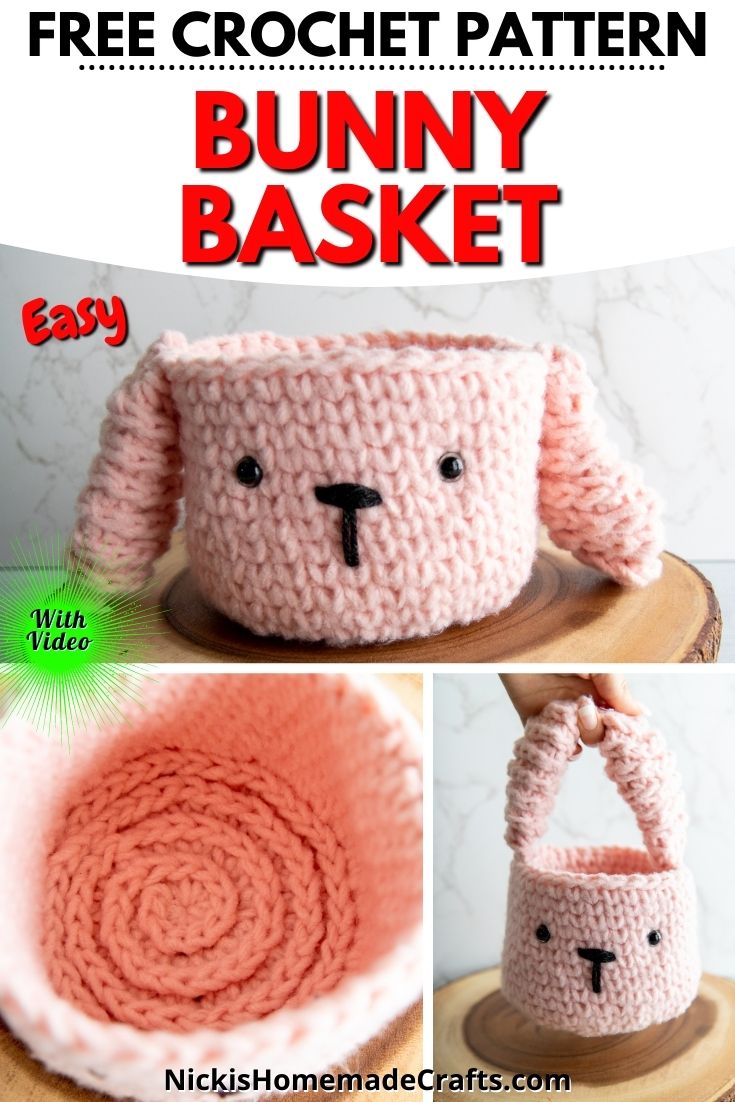 Free Cute Bunny Basket Crochet Pattern Nicki's Homemade Crafts