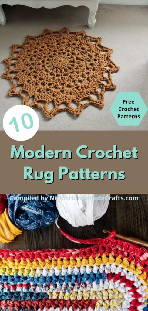 10 Free Modern Crochet Rug Patterns - Nicki's Homemade Crafts