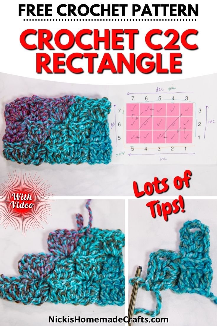 Best Crochet C2C Rectangle Pattern Tutorial & Learn to Read a Graph