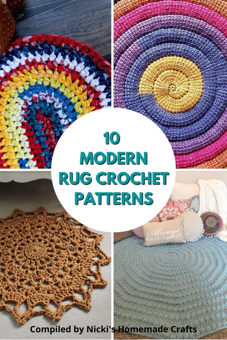 10 Free Modern Crochet Rug Patterns - Nicki's Homemade Crafts