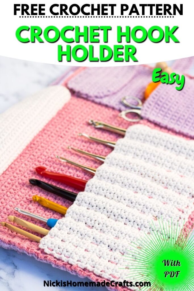 Crochet Hook Holder Case Free Pattern Video Tutorial  Crochet hook case,  Crochet hook holder, Crochet hook holder pattern