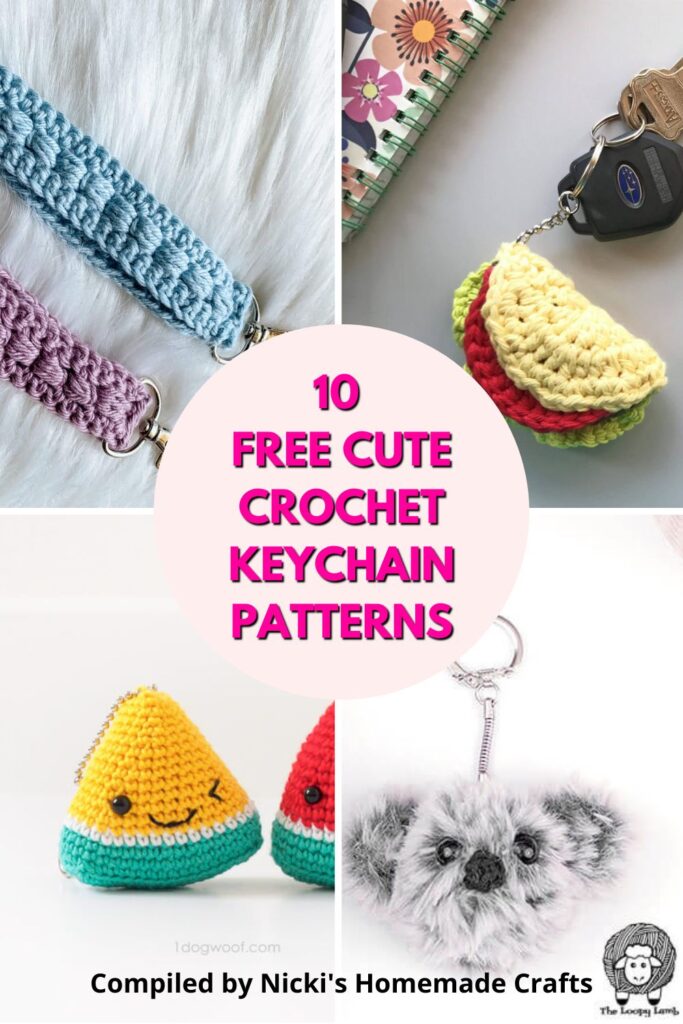 10 Fun FREE Crochet Keychain Patterns - Nicki's Homemade Crafts