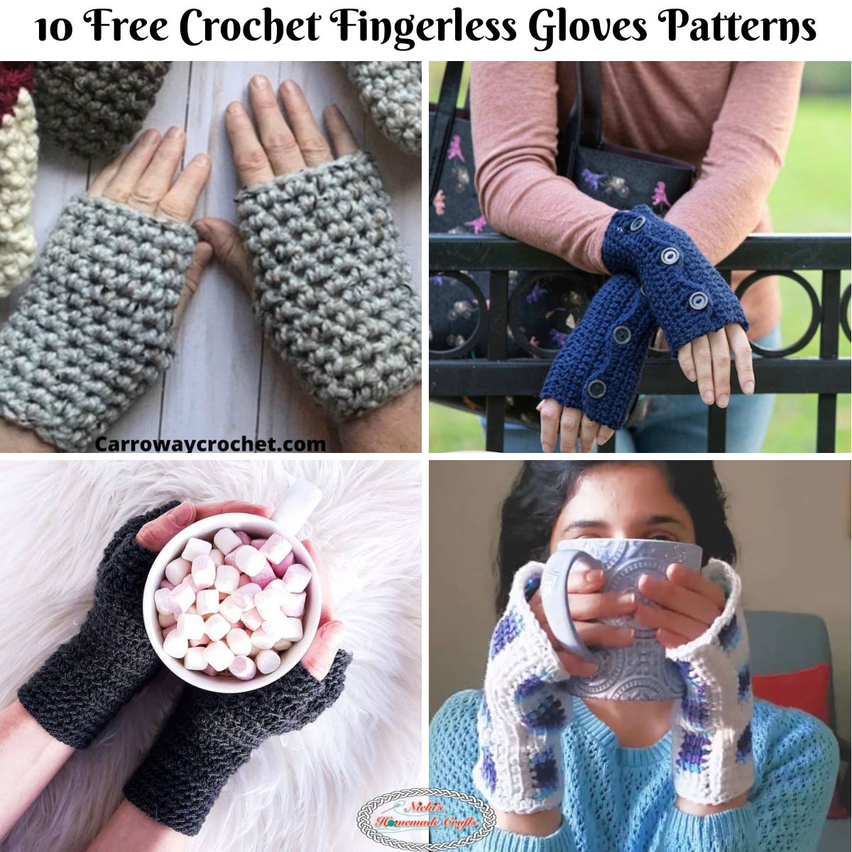 16 Free Crochet Fingerless Gloves - 2022 - Truly Crochet