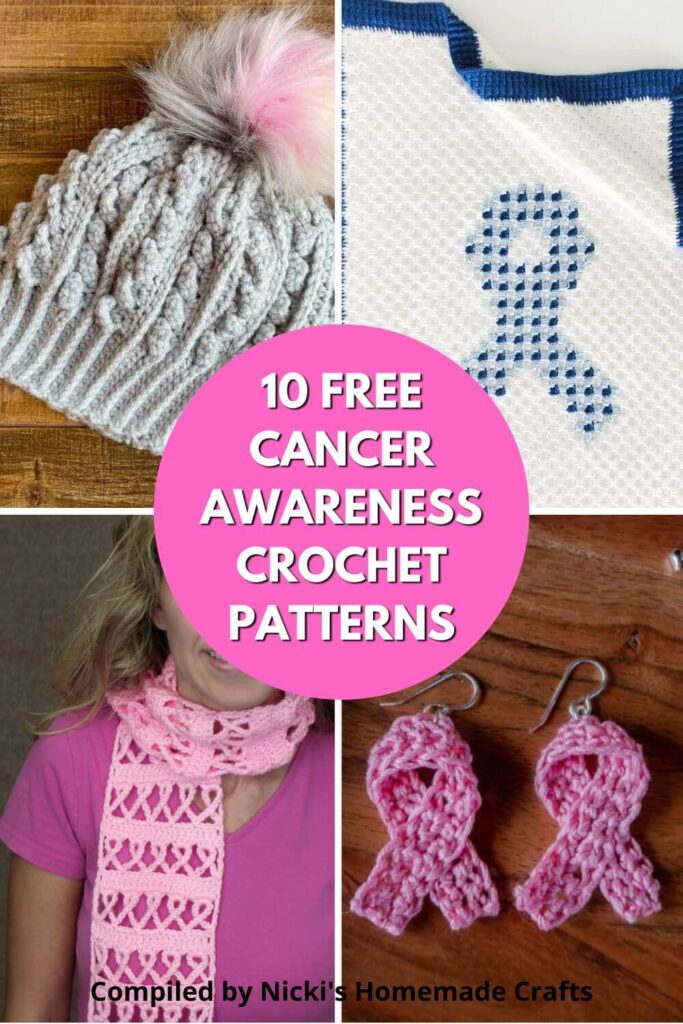 Pattern crochet blanket Cancer Ribbons