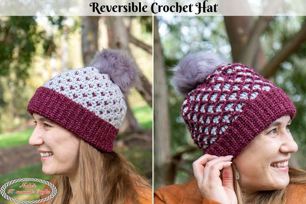 Hidden Rainbow Free Tunisian Crochet Reversible Hat Pattern - Nicki's  Homemade Crafts