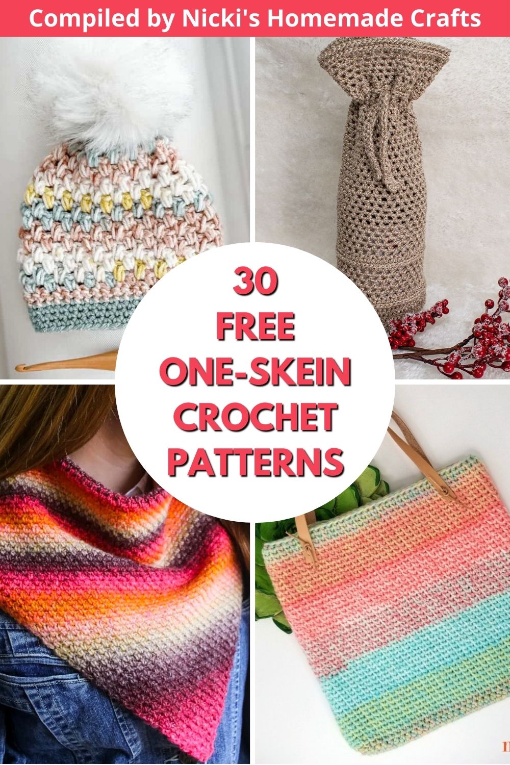 30 FREE OneSkein Crochet Patterns Nicki's Homemade Crafts