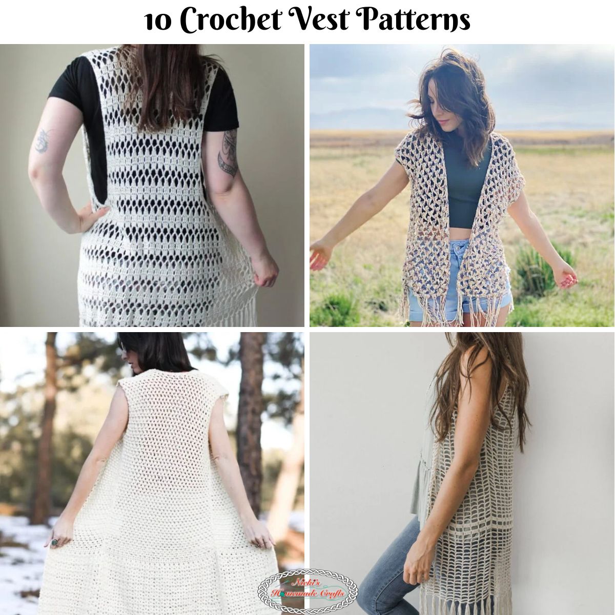 10 Crochet Vest - Stylish Free Patterns - Nicki's Homemade Crafts