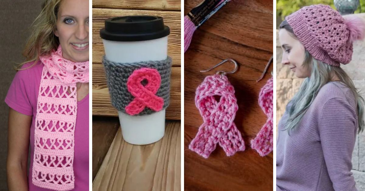 Pattern Crochet Blanket Cancer Ribbons 