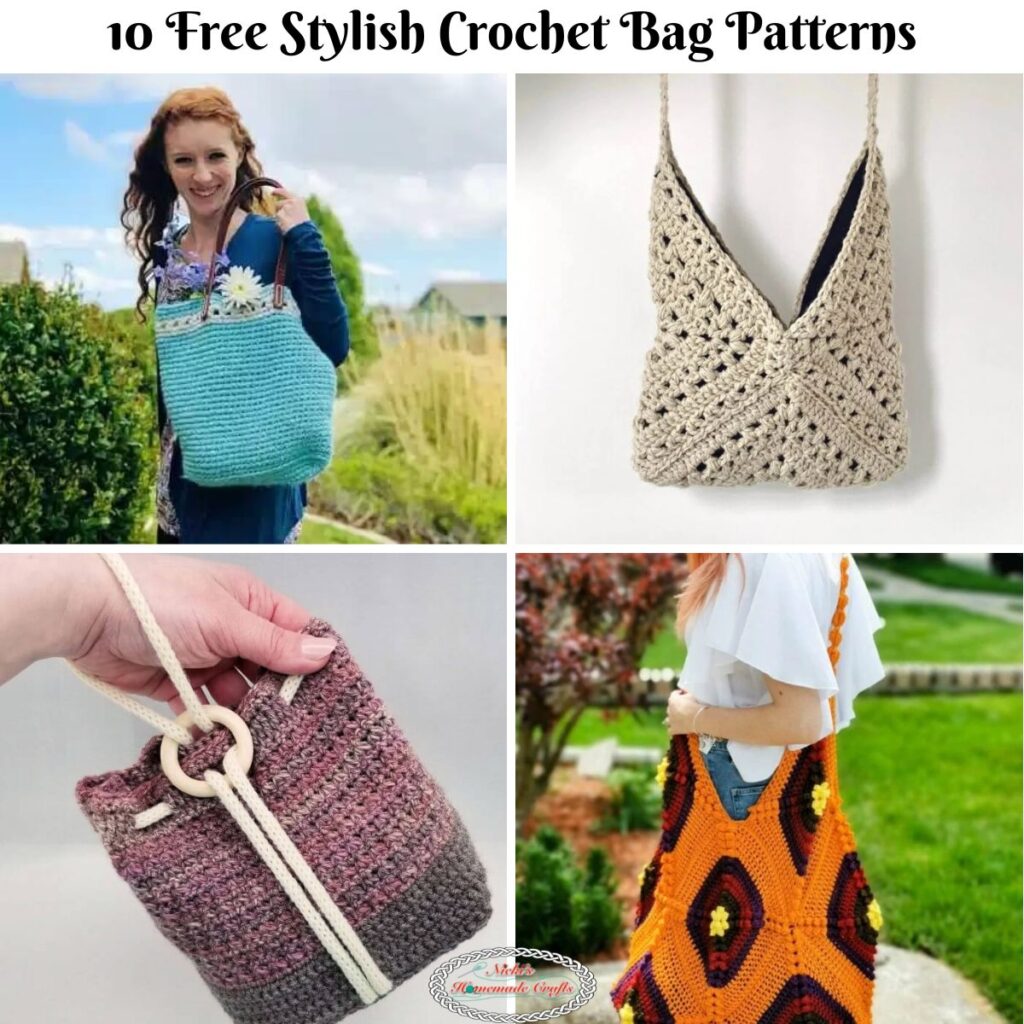 Yarn Bag Crochet Pattern with T-Shirt Yarn - Nicki's Homemade Crafts